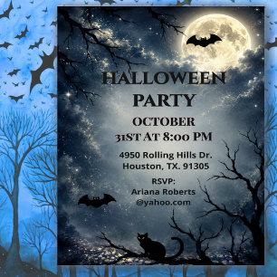 Invitation Soirée Halloween au Clair de Lune
