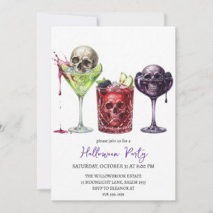 Invitation Soirée halloween cocktail effrayante