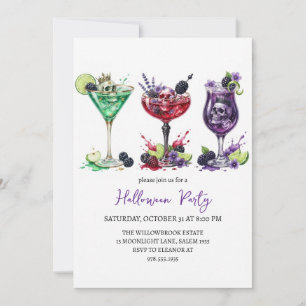 Invitation Soirée halloween cocktail effrayante