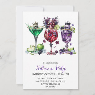 Invitation Soirée halloween cocktail effrayante