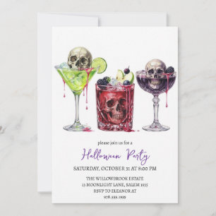 Invitation Soirée halloween cocktail effrayante