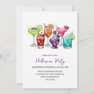 Invitation Soirée halloween cocktail effrayante
