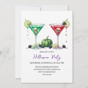 Invitation Soirée halloween cocktail effrayante