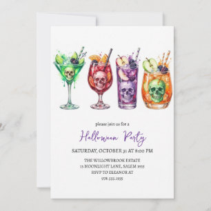 Invitation Soirée halloween cocktail effrayante