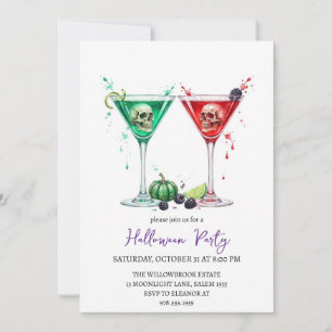 Invitation Soirée halloween cocktail effrayante