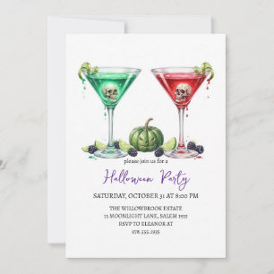 Invitation Soirée halloween cocktail effrayante