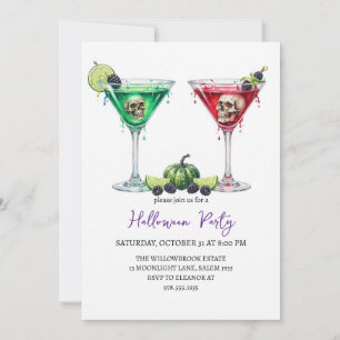 Invitation Soirée halloween cocktail effrayante