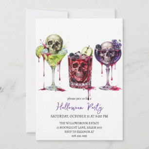 Invitation Soirée halloween cocktail effrayante