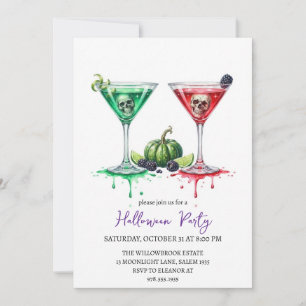 Invitation Soirée halloween cocktail effrayante