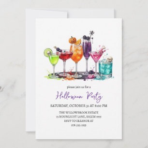 Invitation Soirée halloween cocktail effrayante