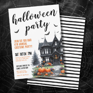 Invitation Soirée Halloween de la Maison Hantée Gothique