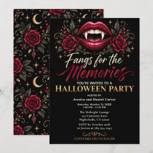 Invitation Soirée Halloween Fangs for the Memories