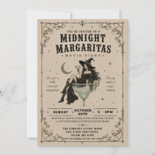 Invitation Soirée Halloween gothique et sorcière des Margarit