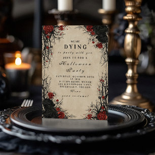 Invitation Soirée Halloween gothique Toile d'araignée vintage