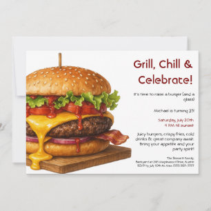 Invitation Soirée Hamburger   Fête Amusante des Burgers