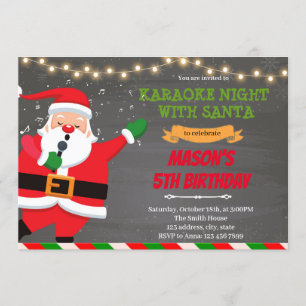 Invitation Soirée karaoke sur le thème de Santa