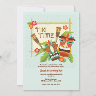 Invitation Soirée Luau Tiki