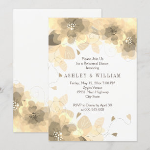 Invitation Soirée mariage de automne de répétition de fleurs 