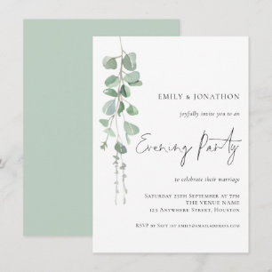 Invitation Soirée Mariage Eucalyptus