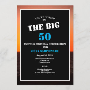 Invitation Soirée masculine le dimanche Fête d'anniversaire B