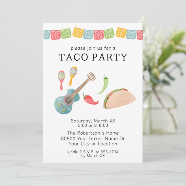 Invitation Soirée mexicaine Taco (Debout devant)