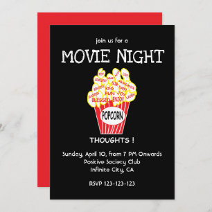 Invitation Soirée Movie Popcorn