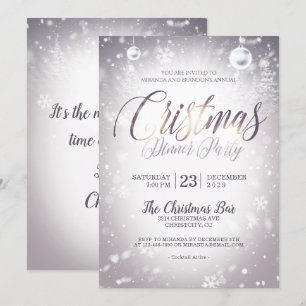 Invitation Soirée Noël Baubles Noël