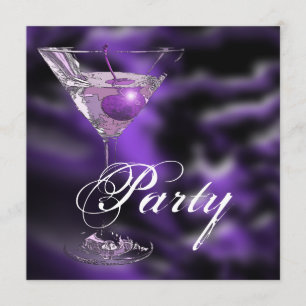 Invitation Soirée officielle élégante noire et violette