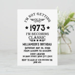Invitation Soirée personnalisée vintage 50e anniversaire
