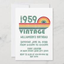 Soirée personnalisée vintage de 65e anniversaire