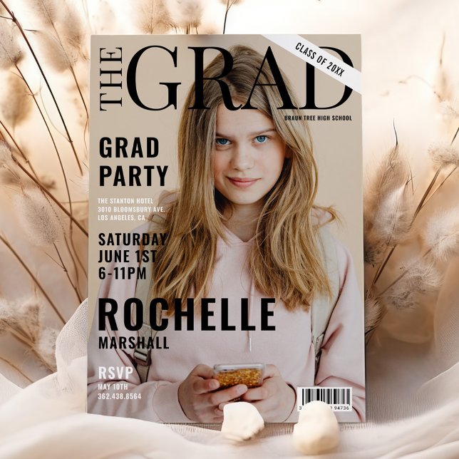 Invitation Soirée photo de couverture de magazine stylish (Créateur téléchargé)