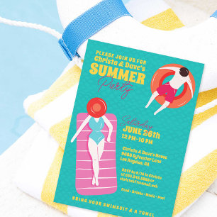 Invitation Soirée Piscine d'Art Cartoon