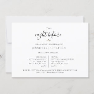 Invitation Soirée précédant la répétition de la couronne Invi