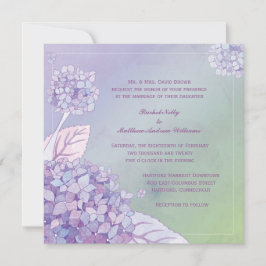 Invitation Soirée Purple Hydrangeas Ombre Mariage