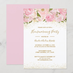 Invitation Soirée Rose de réchauffage en or rose