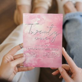 Invitation Soirée rose simple et élégante 21e anniversaire