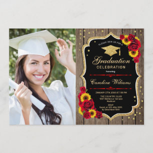 Invitation Soirée Rustique De Graduation Avec Photo - Tournes