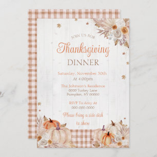 Invitation Soirée Rustique Thanksgiving