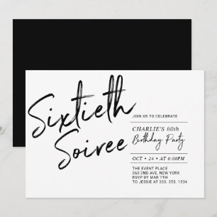 Invitation Soirée soixantième moderne   Fête d'anniversaire 6