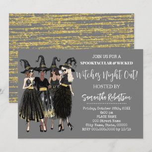 Invitation Soirée sorcière à la fête des Adultes d'Halloween
