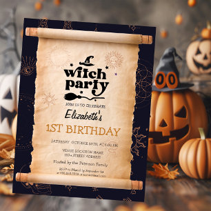 Invitation Soirée Sorcière Halloween Anniversaire Mystique