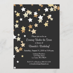 Invitation Soirée sous les étoiles avec des parties