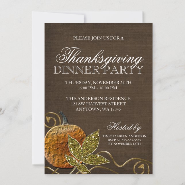 Invitation Soirée Thanksgiving (Devant)