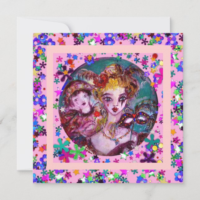 INVITATION SOIRÉE VÉNITIENNE DE MASQUES POUR LA SAINT-VALENTI (Devant)