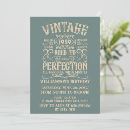 Invitation Soirée vintage de 65e anniversaire personnalisée