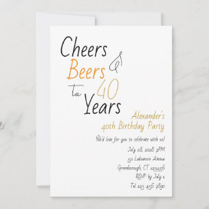 Invitation Soirées et bières minimum 40ème anniversaire fête