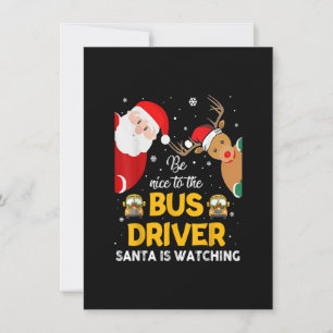 Invitation Sois gentil avec le Père Noël du bus qui regarde F