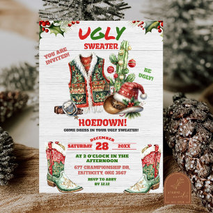 Invitation Sois laid Sweer Cowboy Noël Fête de Noël