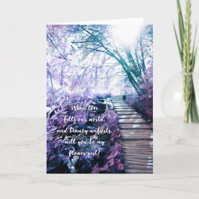 Invitation sois ma demoiselle d'honneur forêt enchantée (Devant)