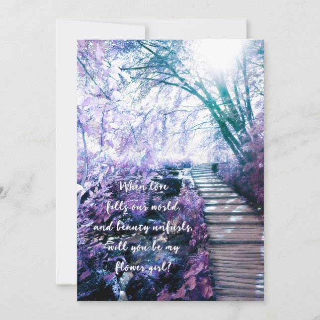 Invitation sois ma demoiselle d'honneur forêt enchantée (Devant)